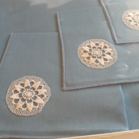 Vintage 4 Placemats with 4 Matching Napkins All Rayon Original Packaging New - Picture 9 of 13